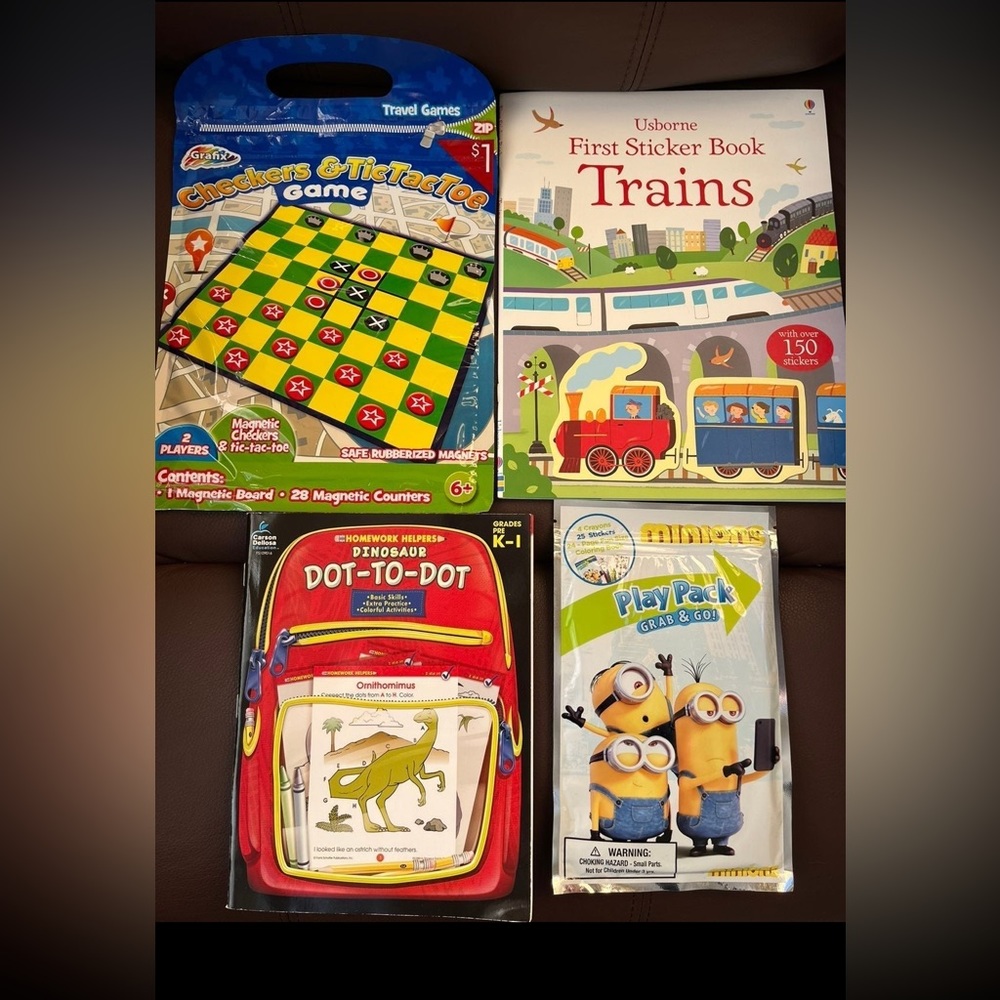 Travel games and activity books